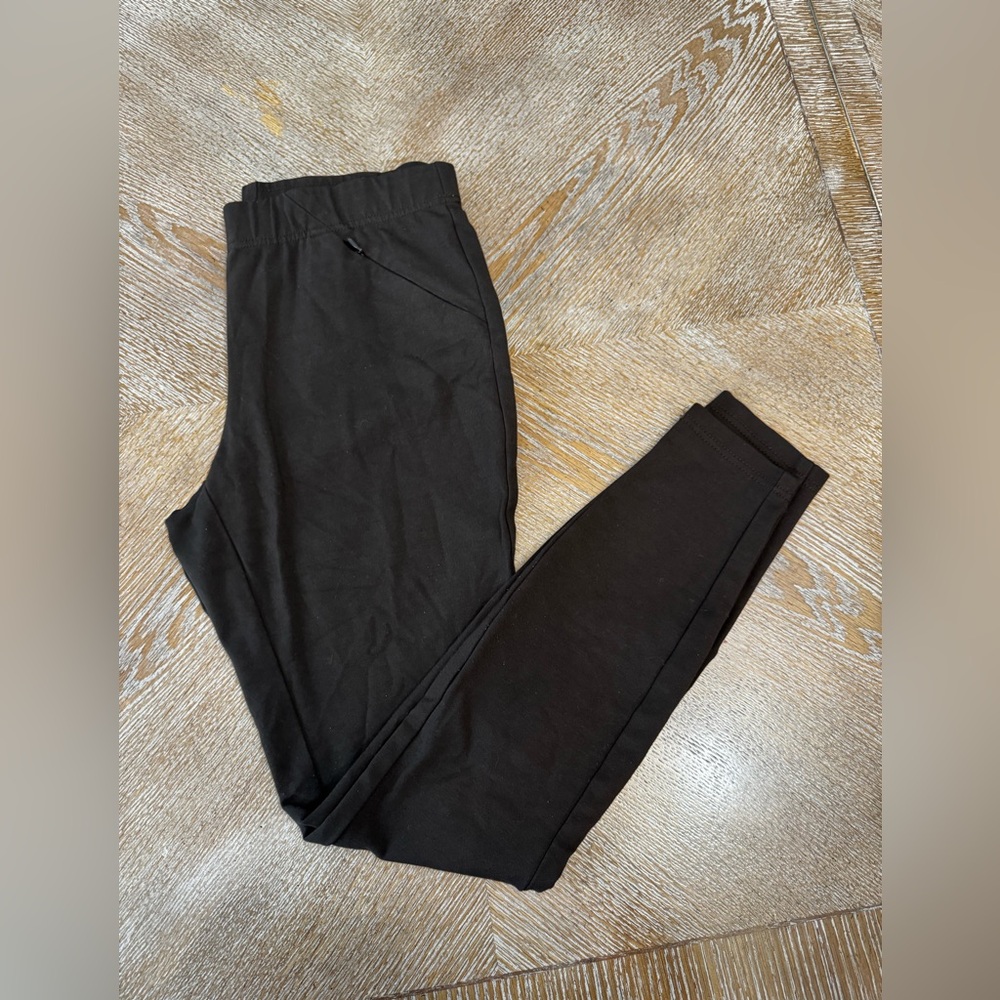 J. JILL Brown Ponte leggings Pull On Pants medium Waist 30”Inseam 29”Zip Pockets